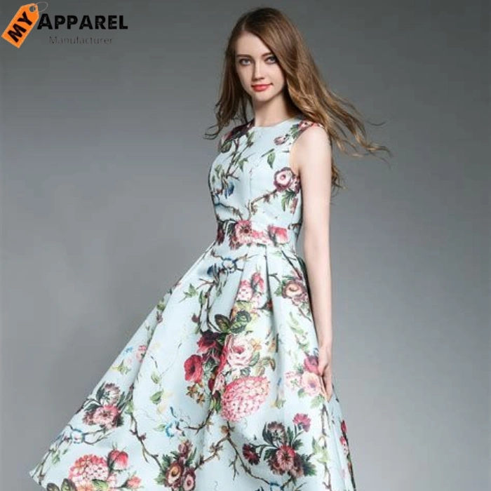 Floral A-Line Midi Dress