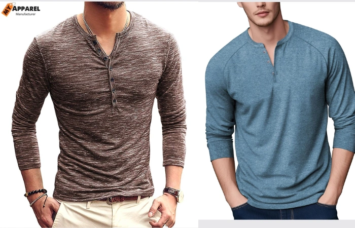 waffle knit Henley shirts
button placket Henley shirts
3-button Henley shirts