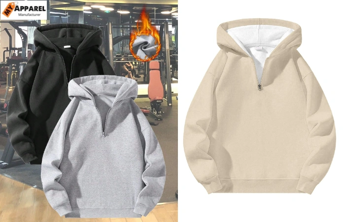 Basic Solid Half-Zip Hoodie