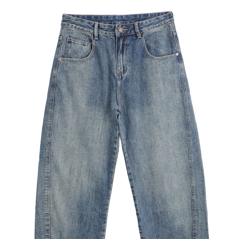 custom high waisted straight leg denim jeans