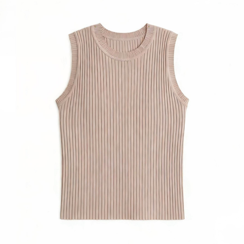 custom sleevless ribbed knit