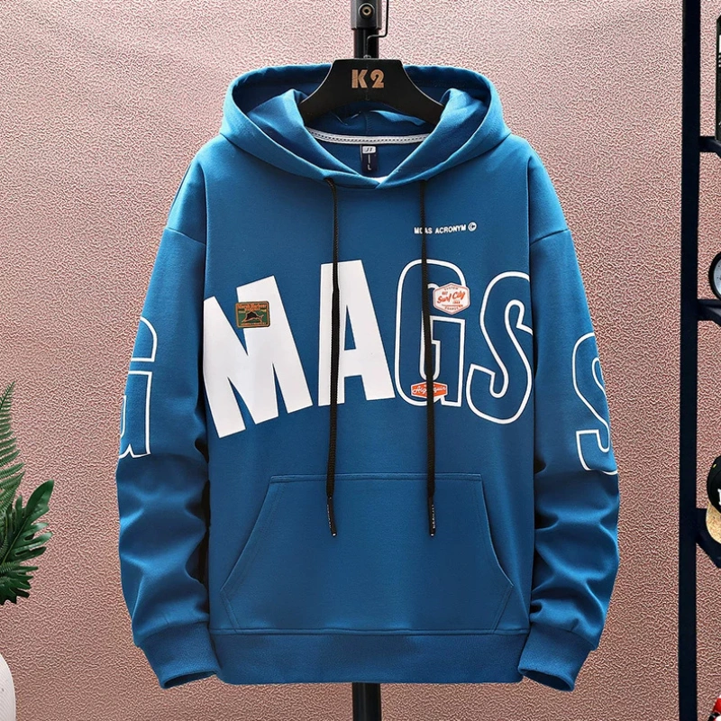 blue custom printed hoodie