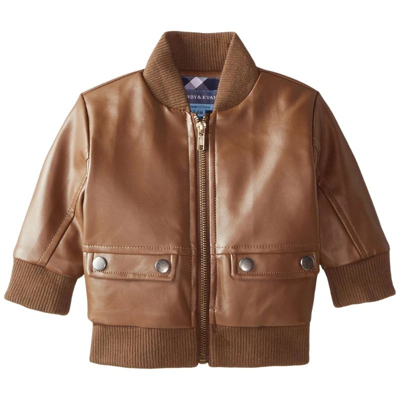 men’s brown leather bomber jacket