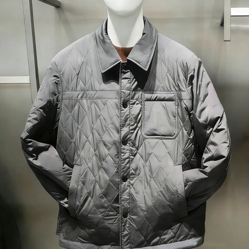 men’s grey puffer bomber jacket