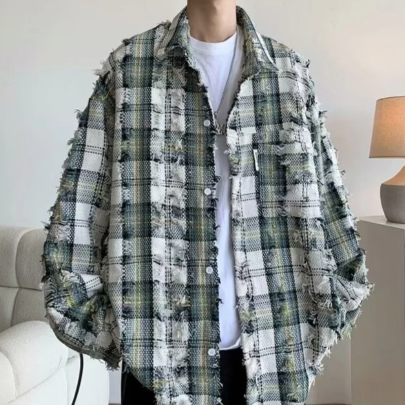 men’s oversized plaid flannel shirt