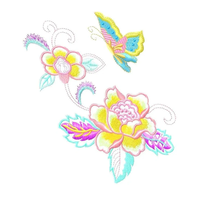 white-butterfly-and-flowers-on-black-fabric