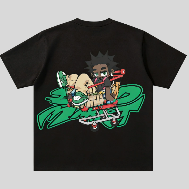 black graphic tee men/women