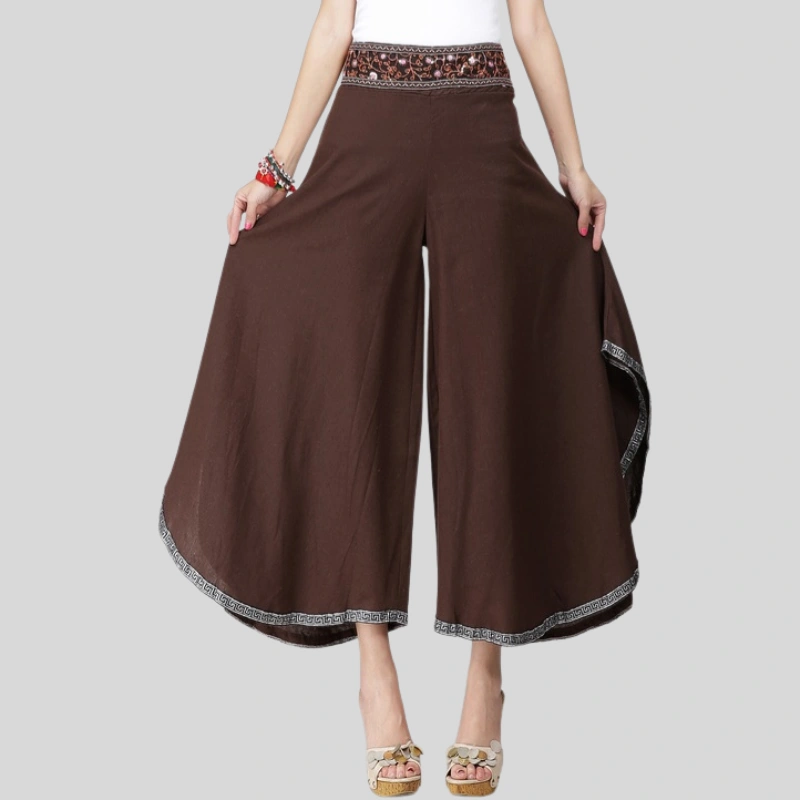 brown culotte pants