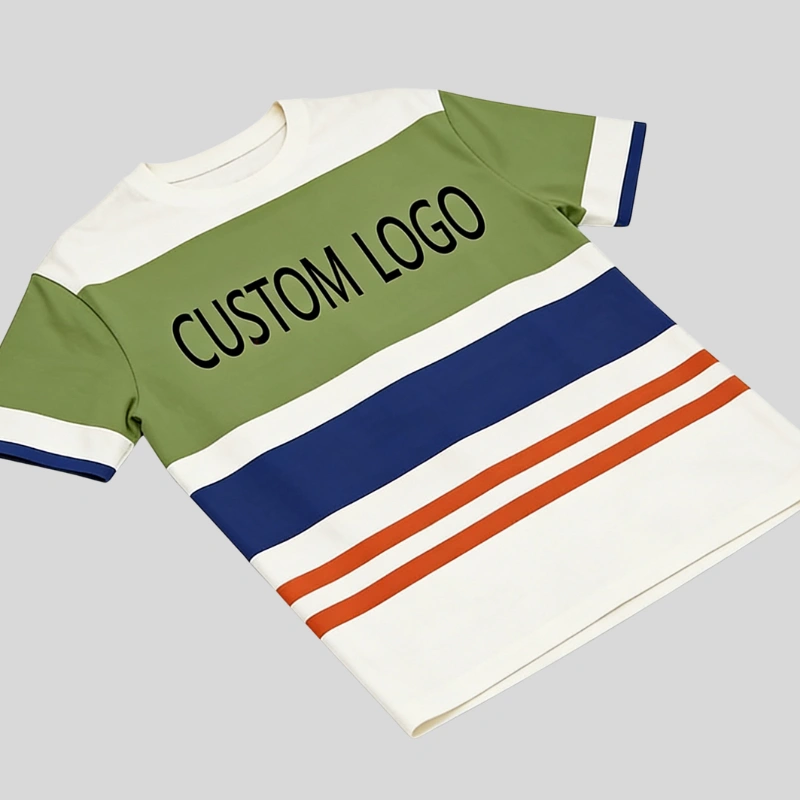 striped collar t shirt detail