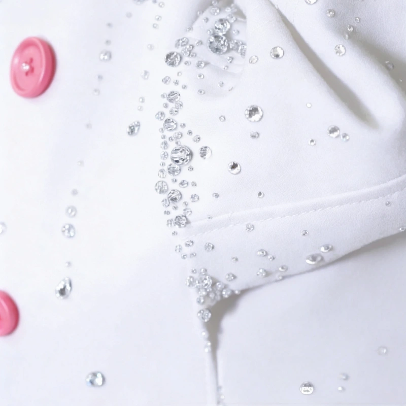 white fabric stone detail