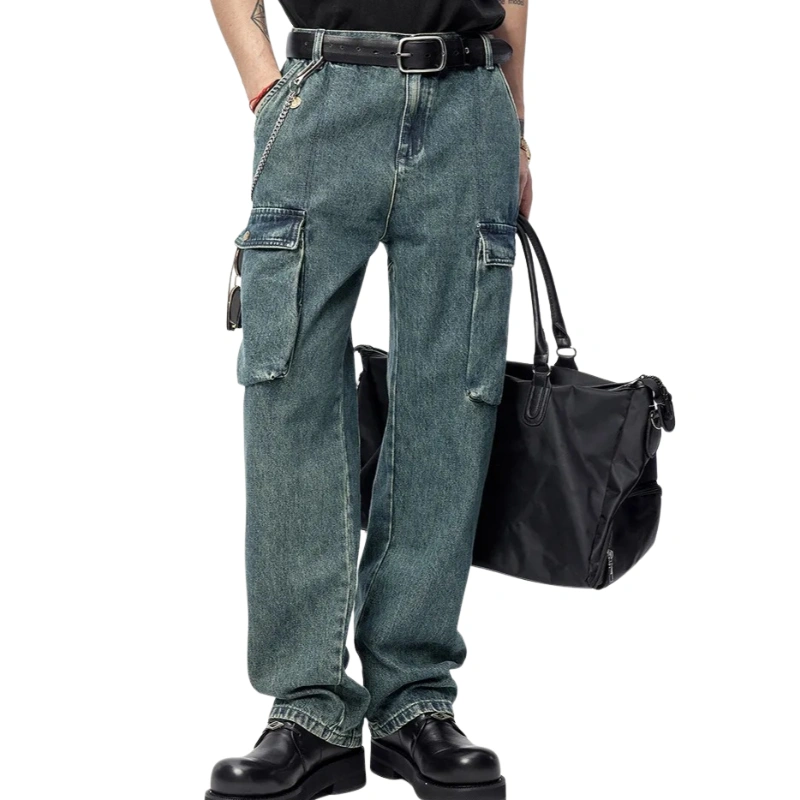 menโs green cargo pants streetwear