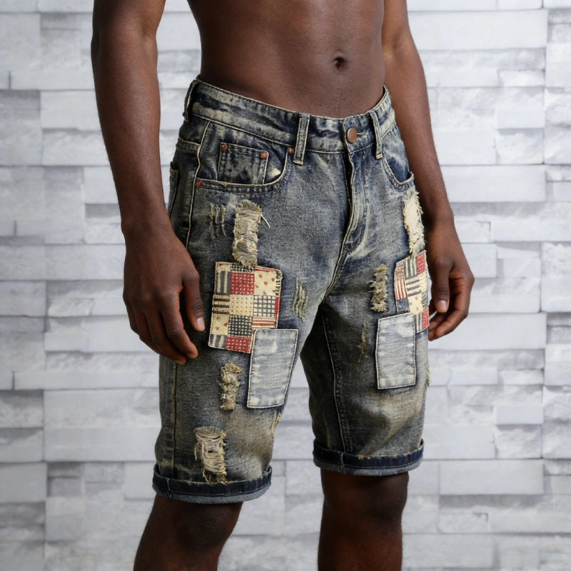 menโs distressed cargo shorts