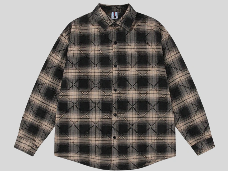 men’s brown check flannel shirt