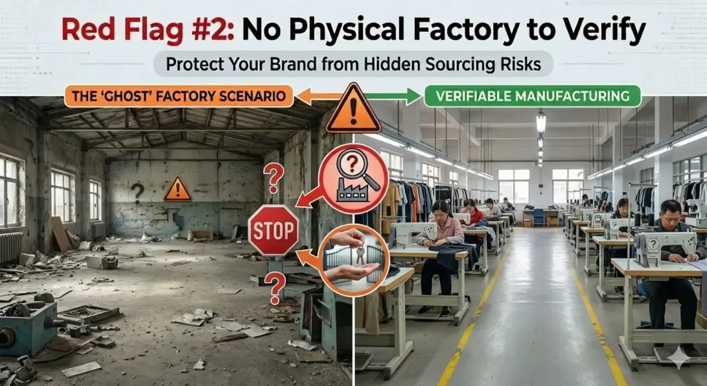 Red Flag #2 No Physical Factory to Verify