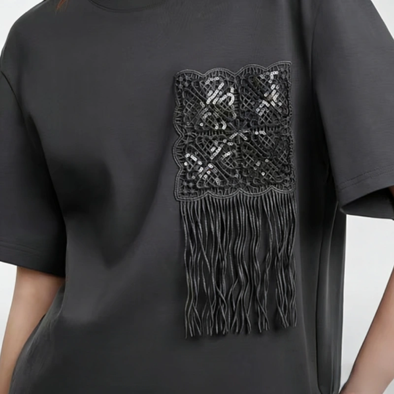 premium black embroidery clothing