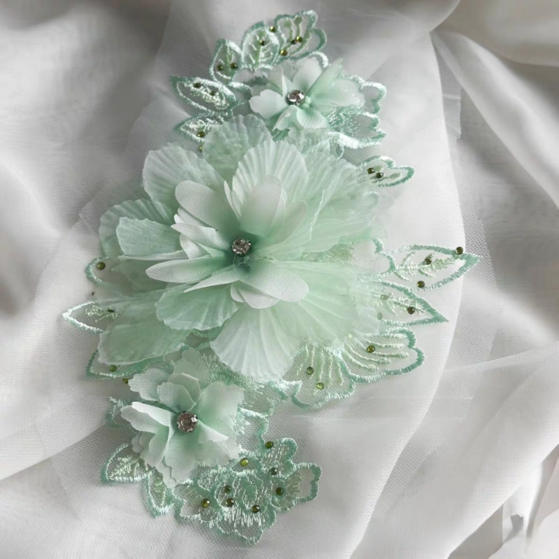 elegant gold thread flower embroidery design