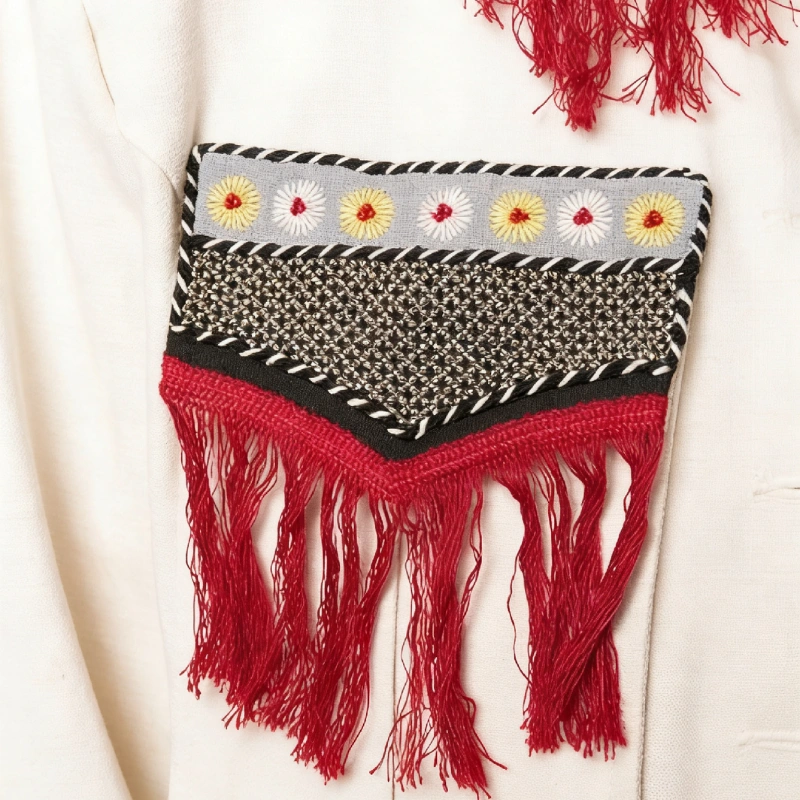 fringe embroidery textile art