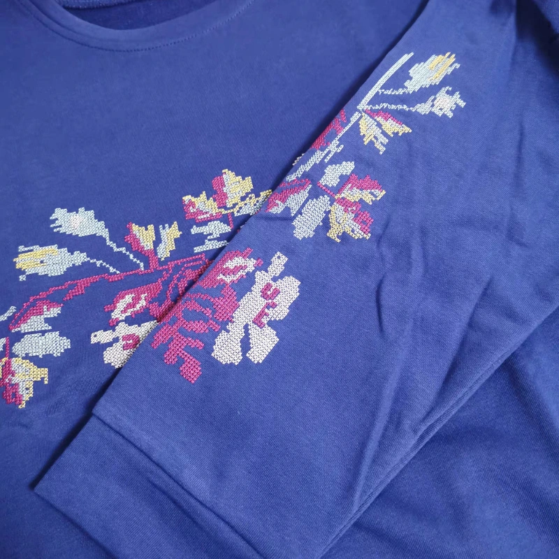 Trendy embroidered denim apparel