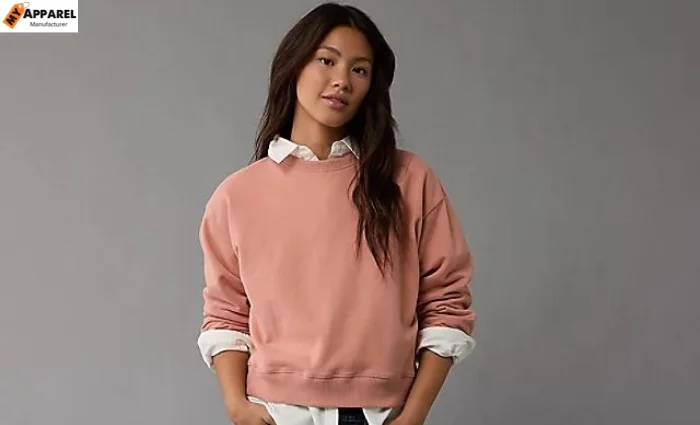 Layered crewneck sweatshirt for women